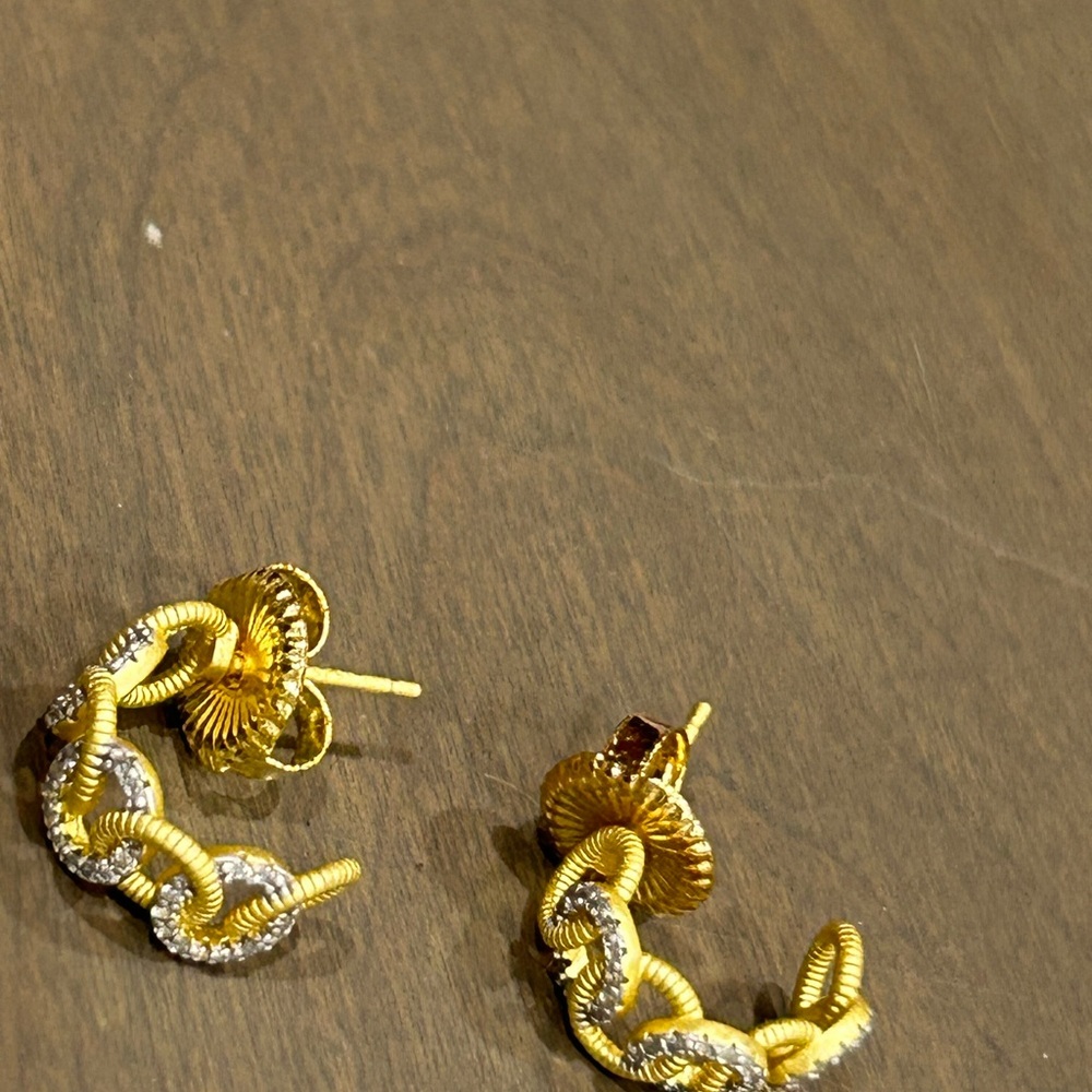Freida Rothman Shining Hope Chain Hope Earrings - Picture 6 of 7